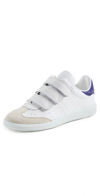Isabel Marant Beth Mixed Leather Triple-grip Sneakers In Indigo
