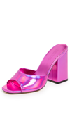 Paris Texas Anja Iridescent 70mm Mules In Prisma Fuchsia
