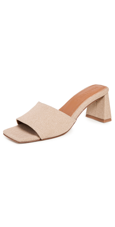 Souliers Martinez Carioca Gros Grain 60mm Sandals In Nude Gros Grain