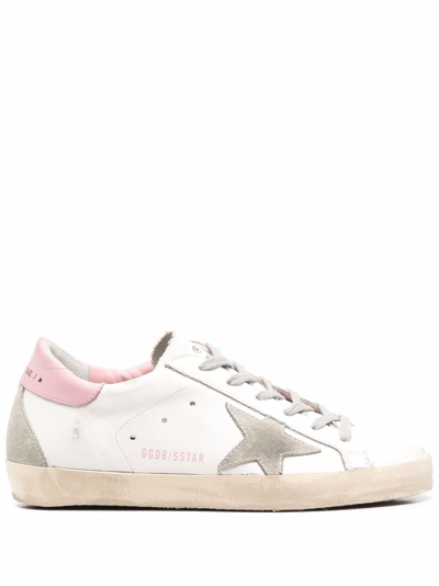 Golden Goose Pink, Grey And White Super-star Low Top Trainers
