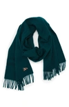 DRAKE'S FLAG FRINGED WOOL & ANGORA RABBIT HAIR SCARF