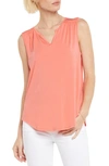 Nydj Perfect Sleeveless Blouse In Deep Sea Coral