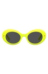 Chiara Ferragni Bold Propionate Oval Sunglasses In Yellow/ Grey