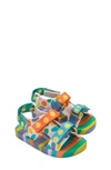 Mini Melissa Kids' All Over Print Scented Rubber Sandals In Разноцветный