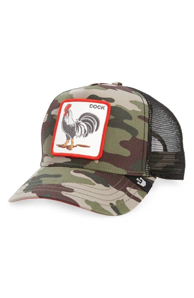 Goorin Bros The Rooster Trucker Hat W/ Patch In Green