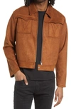 Amendi Petrus Faux Suede Jacket In Brown