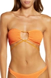 Bound By Bond-eye Margarita Strapless Bikini Top In Tangerine Eco