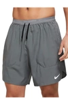 Nike Dri-fit Stride 2-in-1 Running Shorts In Smoke Grey/ Silver