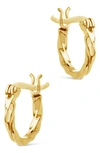 Sterling Forever Simple Twist Hoop Earrings In Gold