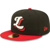 New Era Men's  Black Lansing Lugnuts Authentic Collection Team 59fifty Fitted Hat In Black