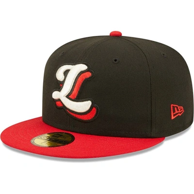 New Era Men's  Black Lansing Lugnuts Authentic Collection Team 59fifty Fitted Hat