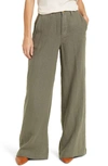 L'agence Campbell High Waist Wide Leg Cotton Blend Pants In Beetle