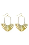 Panacea Deco Sunrays Drop Earrings In Gold