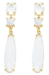 Panacea Crystal Drop Earrings In Gold