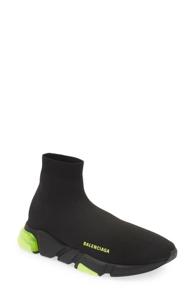 Balenciaga Speed Lt Clear Sole Sock Sneaker In Black