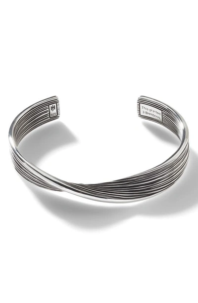 John Hardy Sterling Silver Bamboo Twist Cuff Bangle Bracelet