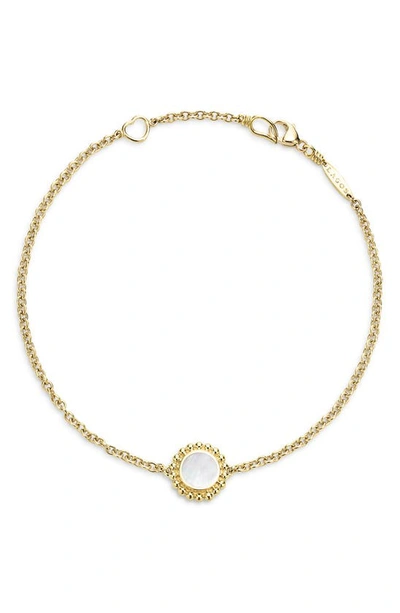 Lagos 18k Yellow Gold Covet Mother Of Pearl Beaded Frame Chain Bracelet - 100% Exclusive In White Mop/gold