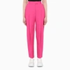 ALEXANDER MCQUEEN FUCHSIA PLEATED TAPERED TROUSERS