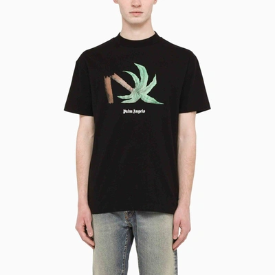 Palm Angels Broken Palm Embroidered Cotton-jersey T-shirt In Multi-colored
