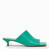 Bottega Veneta Leather 35mm Kitten Heel Stretch Mules In Green