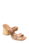 Journee Collection Open Square-toe Block Heel In Tan