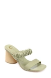 Journee Collection Open Square-toe Block Heel In Green