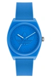 ADIDAS ORIGINALS PROJECT TWO RESIN RUBBER STRAP WATCH, 38MM