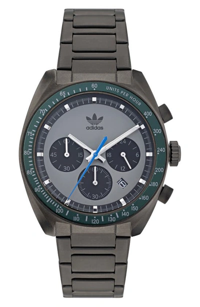 Adidas Originals Edition 1 Chrono Stainless Steel Bracelet Watch In Gunmetal