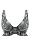 Freya Check In Underwire High Apex Bikini Top In Monochrome