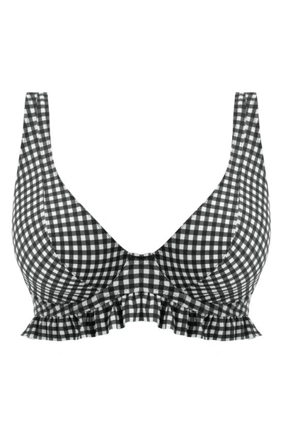 Freya Check In Underwire High Apex Bikini Top In Monochrome