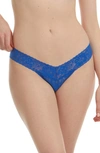 Hanky Panky Daily Lace Low Rise Thong In Blue