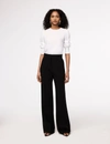 Another Tomorrow Gathered Sleeve Crewneck Blouse In White