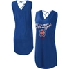 G-III 4HER BY CARL BANKS G-III 4HER BY CARL BANKS ROYAL CHICAGO CUBS GAME TIME SLUB BEACH V-NECK COVER-UP DRESS