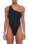 LOUISA BALLOU PLUNGE ONE-SHOULDER ONE-PIECE SWIMSUIT