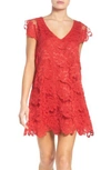 Bb Dakota 'jacqueline' Lace Shift Dress In True Red