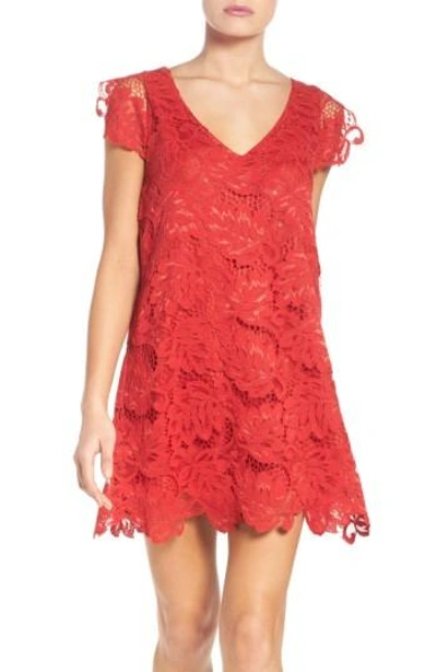 Bb Dakota 'jacqueline' Lace Shift Dress In True Red