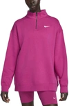 Nike Sportswear Quarter Zip Pullover In Active Pink/ White