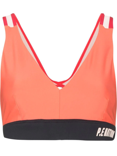 P.e Nation P.e. Nation Womens High Press Sports Bra In Persimmon In Orange