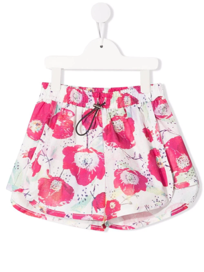 Andorine Kids' Floral-print Shorts In Pink