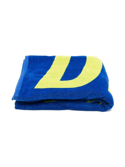 Diesel Herty Logo-print Towel In Blue