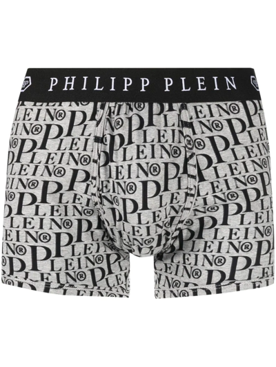 Philipp Plein Logo-print Boxers In Grey