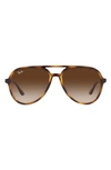 Ray Ban Ray-ban 57mm Gradient Aviator Sunglasses In Havana / Brown Gradient