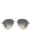 Ray Ban 57mm Gradient Aviator Sunglasses In Transparent / Grey Gradient