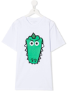 Stella Mccartney Funny Crocodile Face-print T-shirt In White