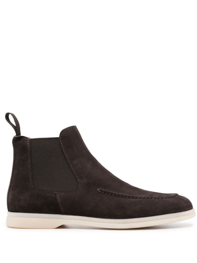 Scarosso Eugenia Suede Ankle Boots In Brown - Suede Leather