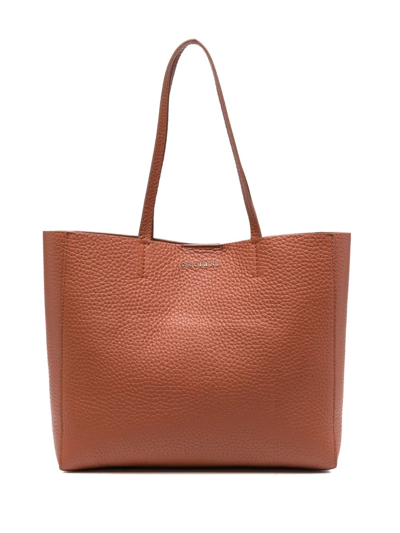 Orciani Le Sac Leather Tote Bag In Brown