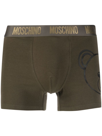 Moschino Logo-waistband Boxers In Green