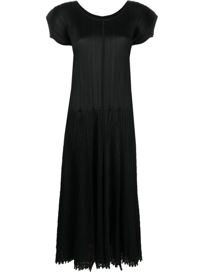 Pre-owned Issey Miyake 2000s Pleats Please A-line Dress In Black
