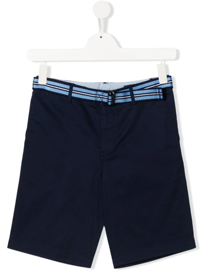 Polo Ralph Lauren Kids' Belted Four-pocket Bermuda Shorts In Blue