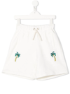 Palm Angels Palm Tree-print Track Shorts In White